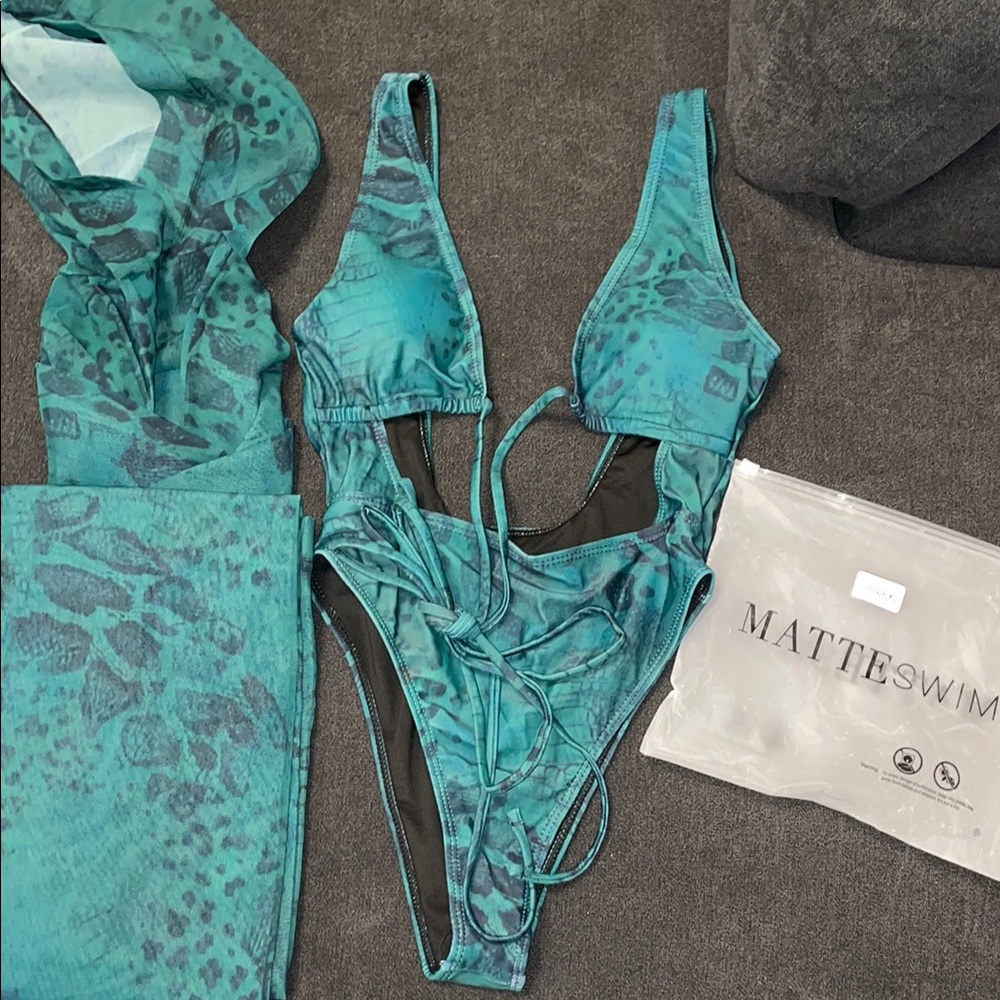 Matteswim Teal Swimsuit Set